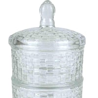 برطمان زجاجي شفاف بطبقتين وغطاء محكم