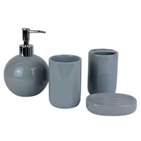 طقم إكسسوارات حمام سيراميك رمادي – 4 قطع