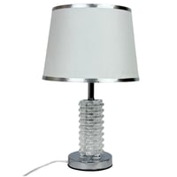 مصباح طاولة أنيق بقاعدة كريستالية وظل قماشي