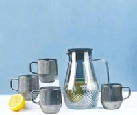 طقم تقديم مشروبات فاخر 5 قطع – إبريق وأربعة أكواب