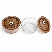 علب تخزين طعام زجاجية محكمة الغلق مع غطاء