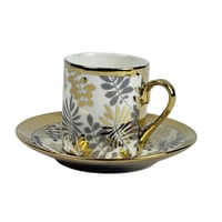 طقم اكواب مزخرفة ـ 6 اكواب مع سيسر