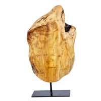 قطعة ديكور خشبية طبيعية بقاعدة حديد