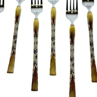 طقم شوك طعام مزخرفة بلمسة ذهبية – 6 قطع