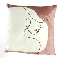 وسادة تزيين بتصميم فني بخط واحد