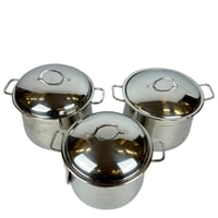 طقم قدور ستانليس ستيل-3قطع- Hausroland