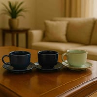 فنجان شاي خزفي مع صحن