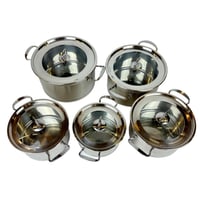 طقم قدور ستانليس ستيل مانع للإلتصاق -10قطع