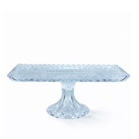 طبق تقديم زجاجي مرتفع مستطيل – تصميم كلاسيكي فاخر