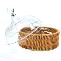 قاعدة كيك بتصميم سلة مع غطاء كريستالي