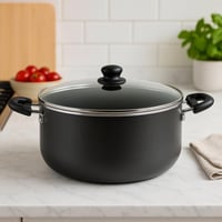 قدر طبخ غير لاصق بسعة 18 لتر مع غطاء زجاجي