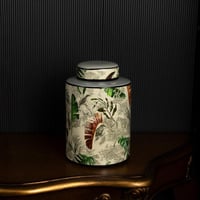 فازة سيراميك بغطاء بلمسة فخمة