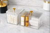 منظم مستلزمات تجميل اكريليك شفاف بغطاء مقسم