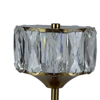 مصباح طاولة كريستالي فاخر بإضاءة LED وقاعدة ذهبية
