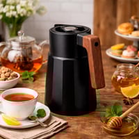 ترمس حراري عصري بمقبض خشبي سعة 1 لتر