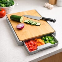 قطاعة خضار متعددة الاستخدام مع درج تجميع