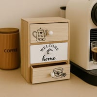 منظم قهوة وشاي و أكواب متعدد الأدراج للمطبخ أو الم...