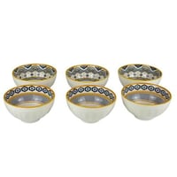 طقم أواني تقديم سيراميكية مزخرفة - 6 قطع