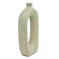 مزهرية ديكور خزفية بتصميم بيضاوي مفرغ