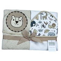 طقم مناشف أطفال بغطاء للرأس – تصميم حيوانات