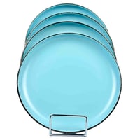 طقم سفرة سيراميك تركوازي 16 قطعة