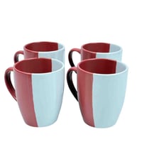 طقم سفرة سيراميك مكون من 16 قطعة بتصميم ثنائي اللو...