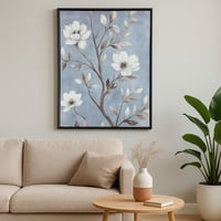 لوحة جدارية بزهور طبيعية أنيقة