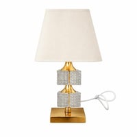 مصباح طاولة أنيق بتصميم فاخر يجمع بين الكريستال ال...