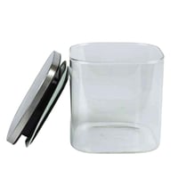 برطمان تخزين زجاج بوروسيليكات بغطاء معدني مقاس S