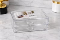 منظم مكياج اكريليك شفاف بدرجين عملي