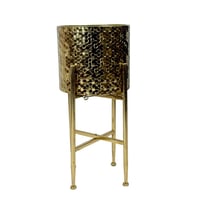 حامل نباتات معدني ذهبي مزخرف – 3 أحجام