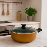 قدر طهي بغطاء زجاجي – مقاس 28 سم