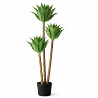 نبتة اغاف صناعية فاخرة ثلاثية السيقان بوعاء اسود –...