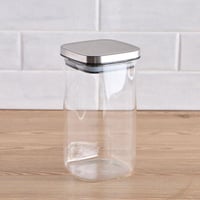 برطمان تخزين زجاجي مربع بغطاء