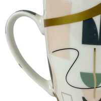 كوب سيراميك بتصميم تجريدي هندسي - 350 مل