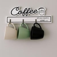 حامل أكواب قهوة مع لافتة ديكور لبار القهوة