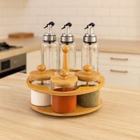 طقم توزيع التوابل والزيوت بتصميم دوار