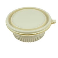 علبة تخزين طعام بلاستيكية بغطاء – لون أصفر باستيل