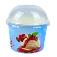 أكواب ورقية آيس كريم مع أغطية بلاستيكية شفافة 10 ق...