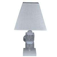 مصباح طاولة كلاسيكي بقاعدة زجاجية مزدوجة