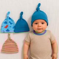 طقم قبعات أطفال حديثي الولادة – 3 قطع قطنية ناعمة...