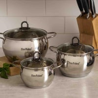 طقم اواني HausRoland ستانليس ستيل عالي الجودة-6قطع...