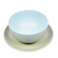 طقم سفرة سيراميك بيج وأبيض - 16 قطعة