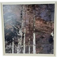 لوحة فنية بإطار - غابة تجريدية بألوان داكنة