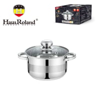 قدر طهي ثلاثي الطبقات من الستانلس ستيل مع غطاء زجا...