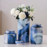 فازة ديكور سيراميكية بغطاء – للزينة وتنسيق الزهور