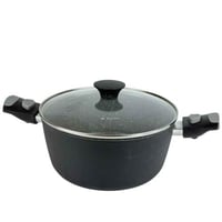 قدر طهي غير لاصق بغطاء زجاجي -توغنـانا -24سم