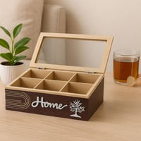 صندوق خشبي فاخر لتنظيم أكياس الشاي