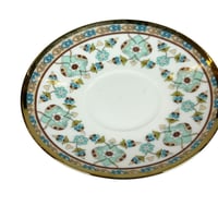 طقم فناجين شاي بورسلان مزخرف مع صحون