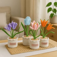 زهور حياكة يدوية